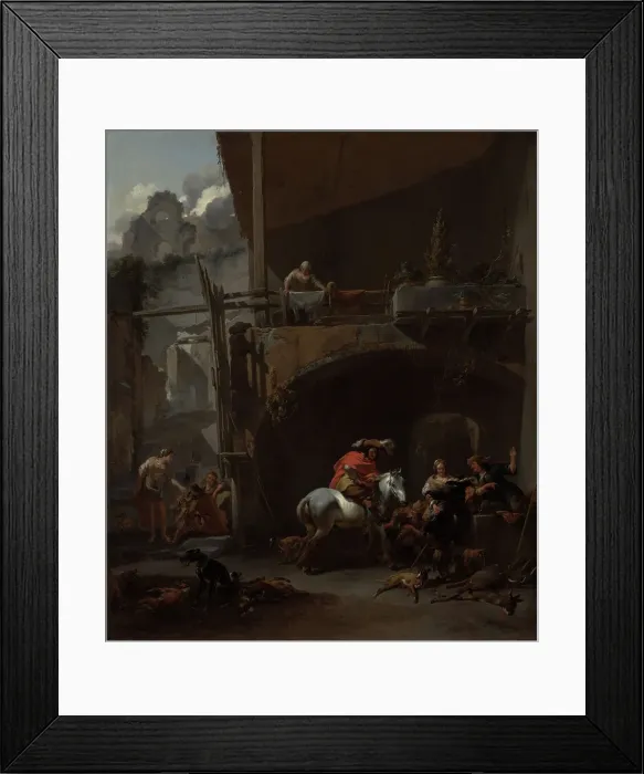 Framed Print : The Return from the Hunt, 1660s. Creator: Nicolaes Berchem Framed Print : The Return from the Hunt, 1660s. Creator: Nicolaes Berchem
