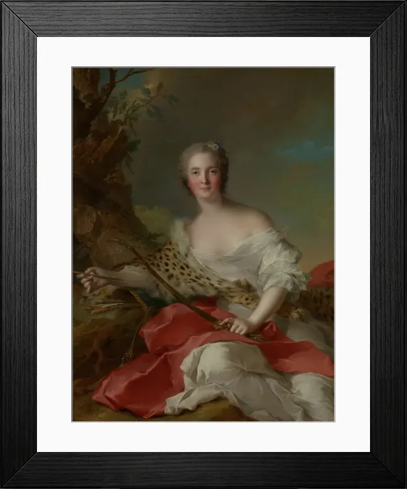 Framed Print : Portrait of Madame Bonnier de la Mosson as Diana (Constance-Gabrielle-Magdeleine du... 1742. Creator: Jean-Marc Nattier) Framed Print : Portrait of Madame Bonnier de la Mosson as Diana (Constance-Gabrielle-Magdeleine du... 1742. Creator: Jean-Marc Nattier)