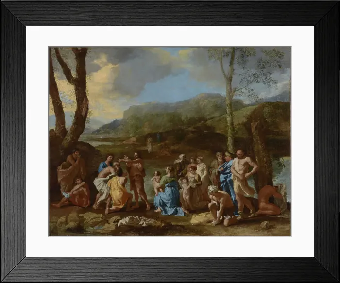 Framed Print : Saint John Baptizing in the River Jordan, about 1630s. Creator: Nicolas Poussin Framed Print : Saint John Baptizing in the River Jordan, about 1630s. Creator: Nicolas Poussin