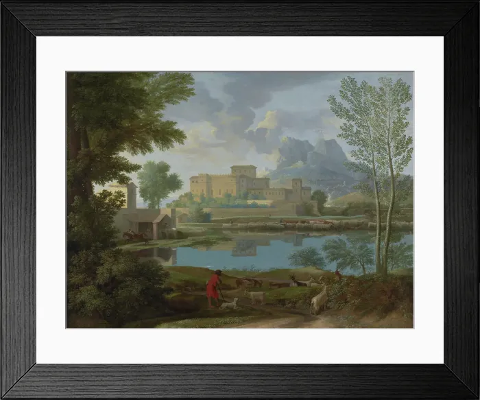 Framed Print : Landscape with a Calm (Un Tem[p]s calme et serein), 1650-1651. Creator: Nicolas Poussin