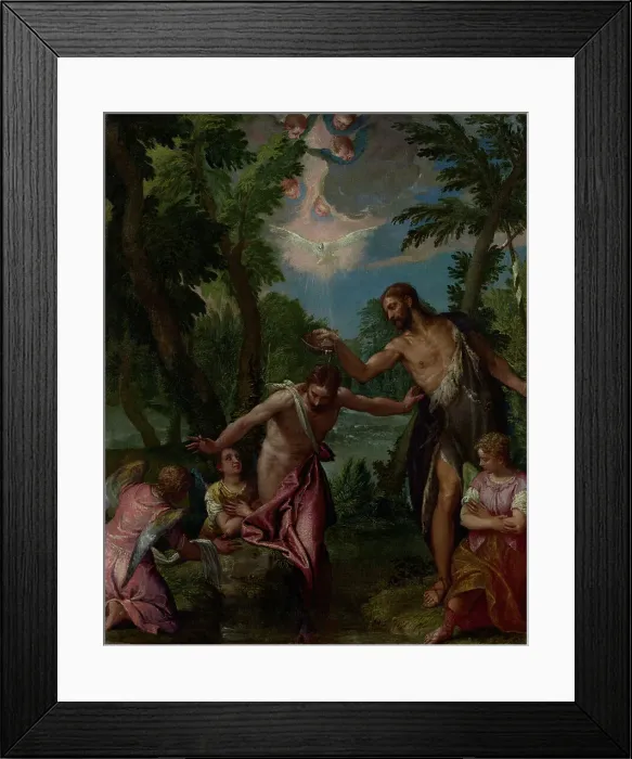 Framed Print : The Baptism of Christ, about 1580-1588. Creators: Paolo Veronese, Workshop of Veronese Framed Print : The Baptism of Christ, about 1580-1588. Creators: Paolo Veronese, Workshop of Veronese