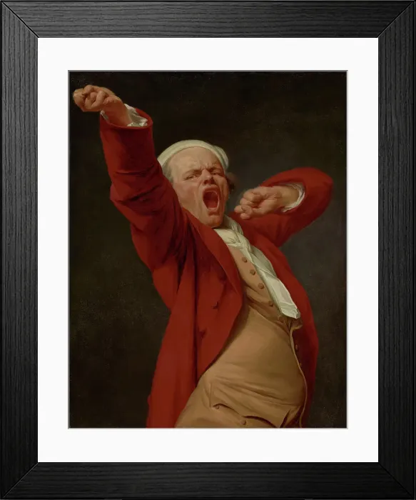 Framed Print : Self-Portrait, Yawning, by 1783. Creator: Joseph Ducreux Framed Print : Self-Portrait, Yawning, by 1783. Creator: Joseph Ducreux