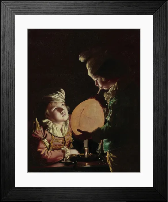 Framed Print : Two Boys with a Bladder, 1767. Creator: Joseph Wright of Derby Framed Print : Two Boys with a Bladder, 1767. Creator: Joseph Wright of Derby