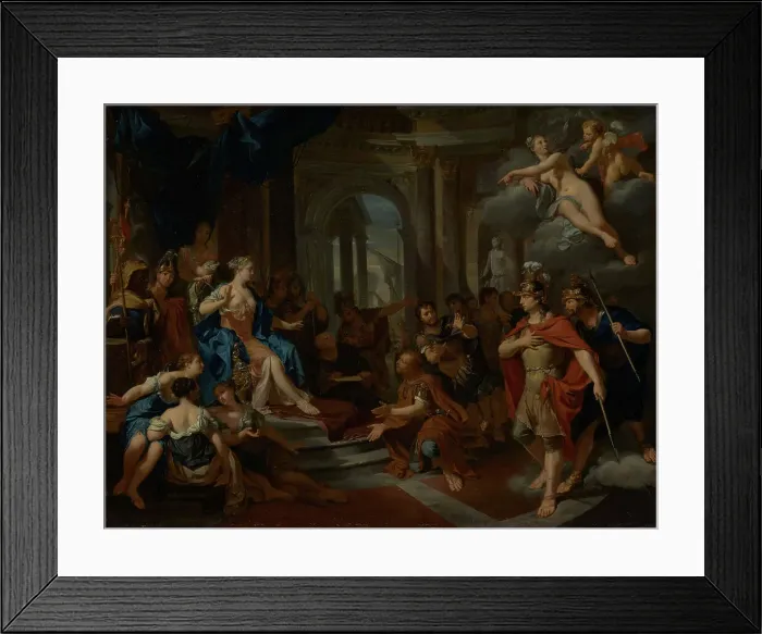 Framed Print : Dido and Aeneas, early 18th century. Creator: Nicolaas Verkolje Framed Print : Dido and Aeneas, early 18th century. Creator: Nicolaas Verkolje