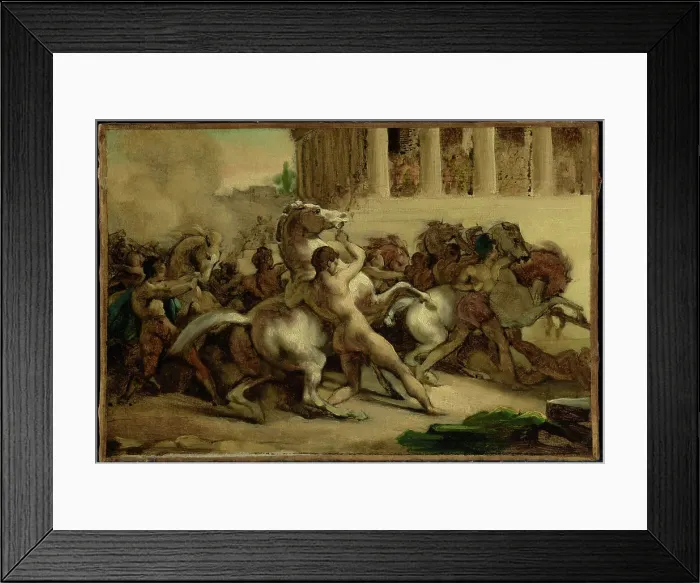 Framed Print : The Race of the Riderless Horses, 1817. Creator: Theodore Gericault Framed Print : The Race of the Riderless Horses, 1817. Creator: Theodore Gericault
