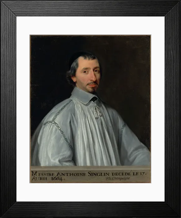 Framed Print : Antoine Singlin, about 1646. Creator: Philippe de Champaigne Framed Print : Antoine Singlin, about 1646. Creator: Philippe de Champaigne