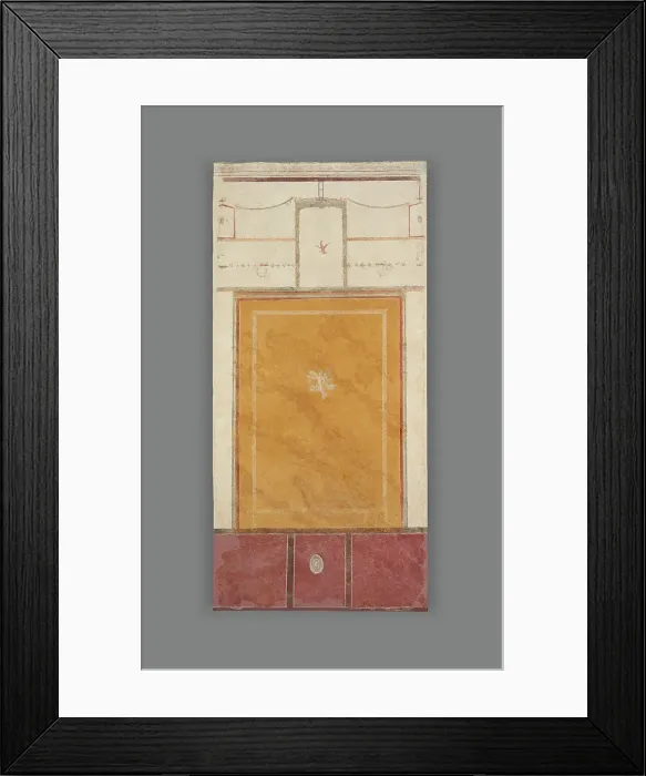 Framed Print : Frescoed Wall with White Ground and Yellow Center Panel, A.D. 50-79. Creator: Unknown Framed Print : Frescoed Wall with White Ground and Yellow Center Panel, A.D. 50-79. Creator: Unknown