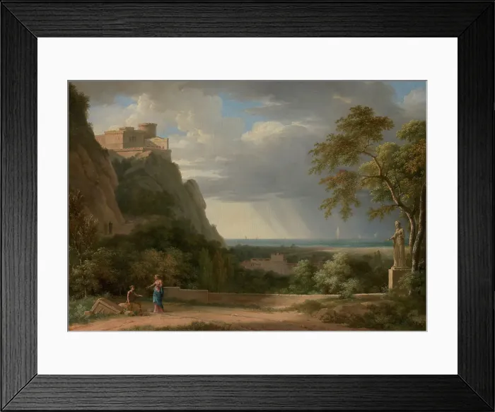 Framed Print : Classical Landscape with Figures and Sculpture, 1788. Creator: Pierre Henri de Valenciennes Framed Print : Classical Landscape with Figures and Sculpture, 1788. Creator: Pierre Henri de Valenciennes