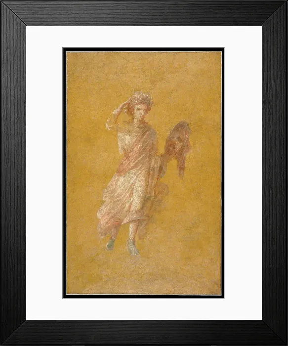 Framed Print : Fragment of a Yellow Fresco Panel with Muse, A.D. 1-79. Creator: Unknown Framed Print : Fragment of a Yellow Fresco Panel with Muse, A.D. 1-79. Creator: Unknown