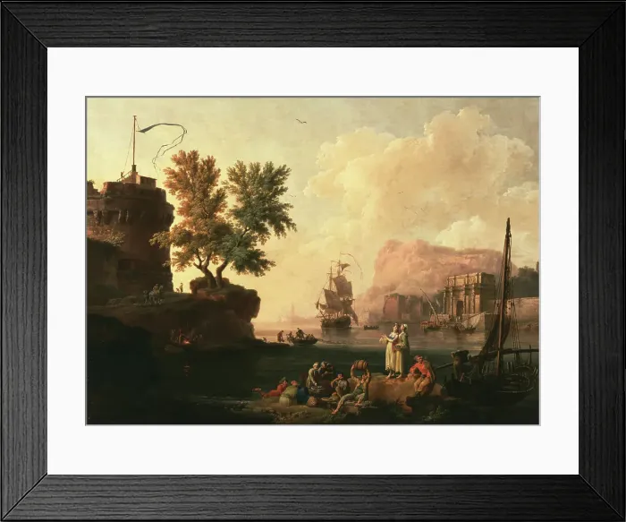 Framed Print : Mediterranean Harbor Scene, about 1763. Creator: Pierre-Jacques Volaire Framed Print : Mediterranean Harbor Scene, about 1763. Creator: Pierre-Jacques Volaire