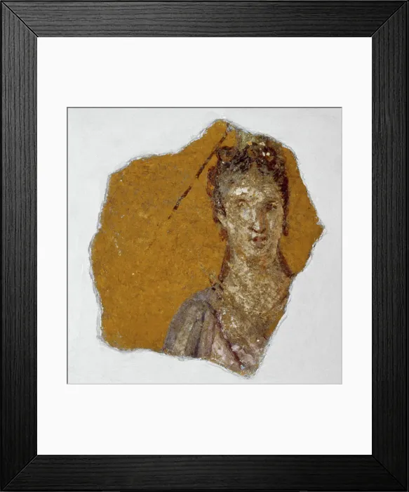 Framed Print : Fragment of a Fresco with a Female Bust, 1st century A.D.. Creator: Unknown Framed Print : Fragment of a Fresco with a Female Bust, 1st century A.D.. Creator: Unknown