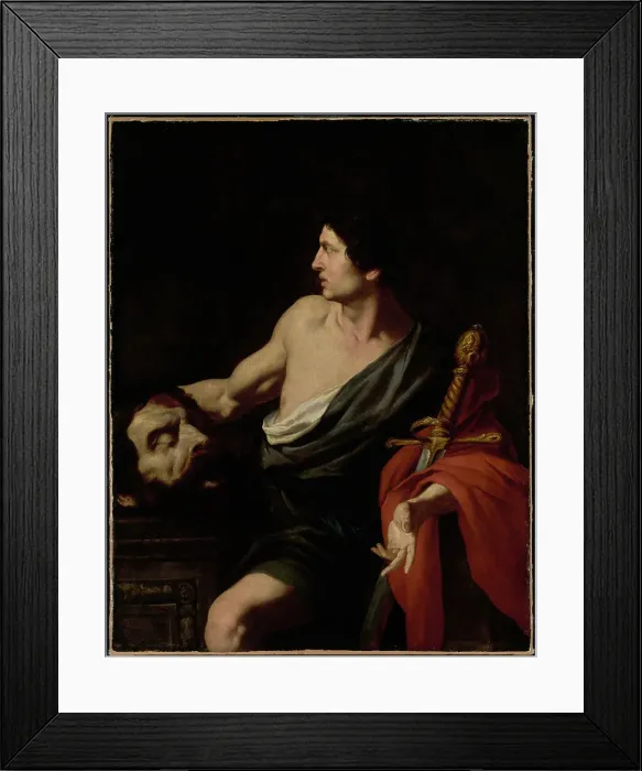 Framed Print : David with the Head of Goliath, about 1630s. Creator: Pietro Novelli Framed Print : David with the Head of Goliath, about 1630s. Creator: Pietro Novelli