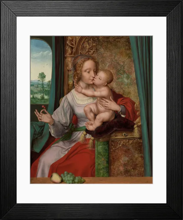 Framed Print : Madonna of the Cherries, about 1520-1525. Creator: Quentin Metsys I Framed Print : Madonna of the Cherries, about 1520-1525. Creator: Quentin Metsys I