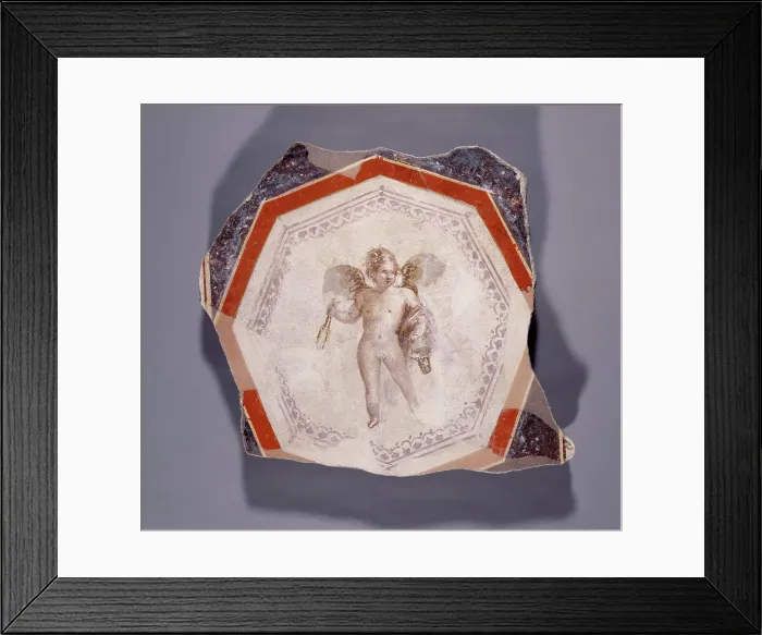 Framed Print : Fresco Depicting Cupid holding Two Sticks and a Pail, 1st century A.D.. Creator: Unknown Framed Print : Fresco Depicting Cupid holding Two Sticks and a Pail, 1st century A.D.. Creator: Unknown