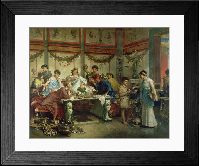 Framed Print : A Roman Feast, late 19th century. Creator: Roberto Bompiani Framed Print : A Roman Feast, late 19th century. Creator: Roberto Bompiani