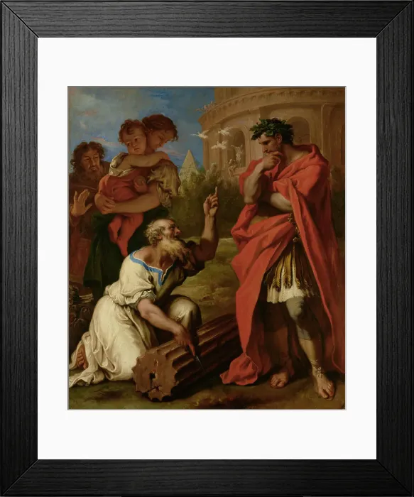 Framed Print : Tarquin the Elder Consulting Attus Navius, about 1690. Creator: Sebastiano Ricci Framed Print : Tarquin the Elder Consulting Attus Navius, about 1690. Creator: Sebastiano Ricci