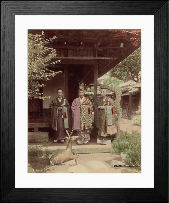 Framed Print : Buddhist Priests, 1870s-1890s. Creator: Kusakabe Kimbei Framed Print : Buddhist Priests, 1870s-1890s. Creator: Kusakabe Kimbei
