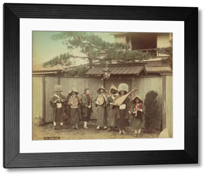 Framed Print : Japanese Musicians, 1870s-1890s. Creator: Kusakabe Kimbei Framed Print : Japanese Musicians, 1870s-1890s. Creator: Kusakabe Kimbei