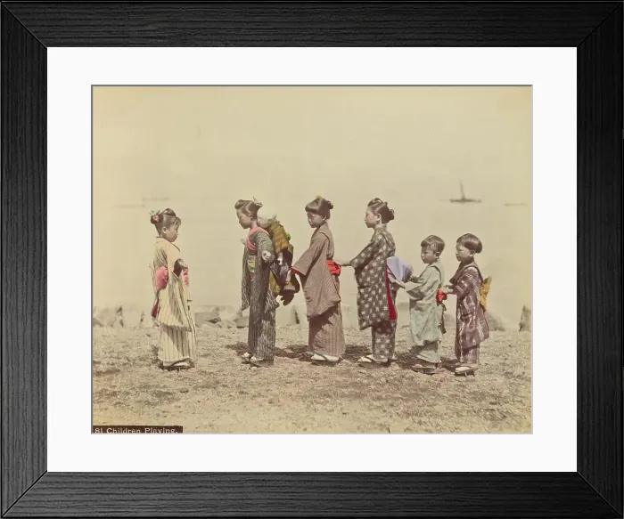 Framed Print : Children Playing, 1870s-1890s. Creator: Kusakabe Kimbei Framed Print : Children Playing, 1870s-1890s. Creator: Kusakabe Kimbei