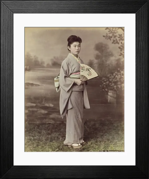 Framed Print : A Japanese Lady, 1870s-1890s. Creator: Kusakabe Kimbei Framed Print : A Japanese Lady, 1870s-1890s. Creator: Kusakabe Kimbei