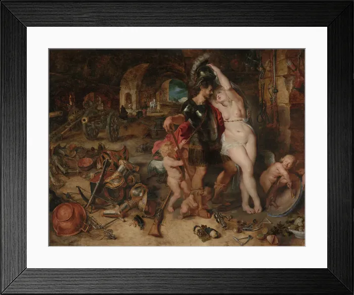 Framed Print : The Return from War: Mars Disarmed by Venus, about 1610-1612. Creators: Peter Paul Rubens, Jan Brueghel the Elder Framed Print : The Return from War: Mars Disarmed by Venus, about 1610-1612. Creators: Peter Paul Rubens, Jan Brueghel the Elder