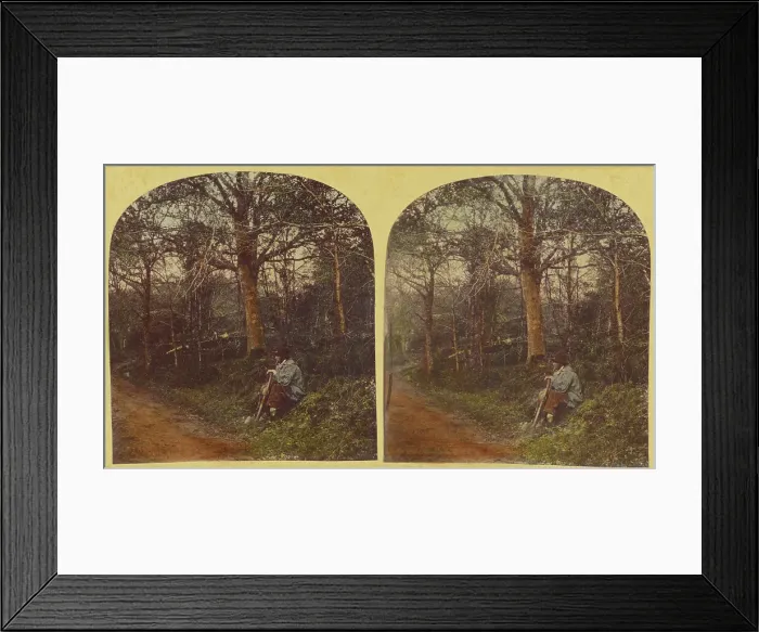 Framed Print : The Woodman's Quiet Pipe. 1857-1859. Creator: William Morris Grundy Framed Print : The Woodman's Quiet Pipe. 1857-1859. Creator: William Morris Grundy