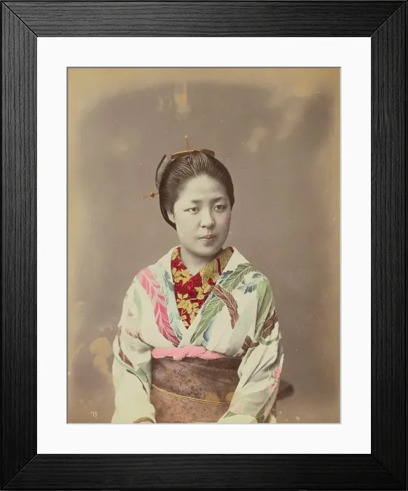 Framed Print : Portrait of a Young Lady, 1870s-1890s. Creator: Baron Raimund von Stillfried Framed Print : Portrait of a Young Lady, 1870s-1890s. Creator: Baron Raimund von Stillfried