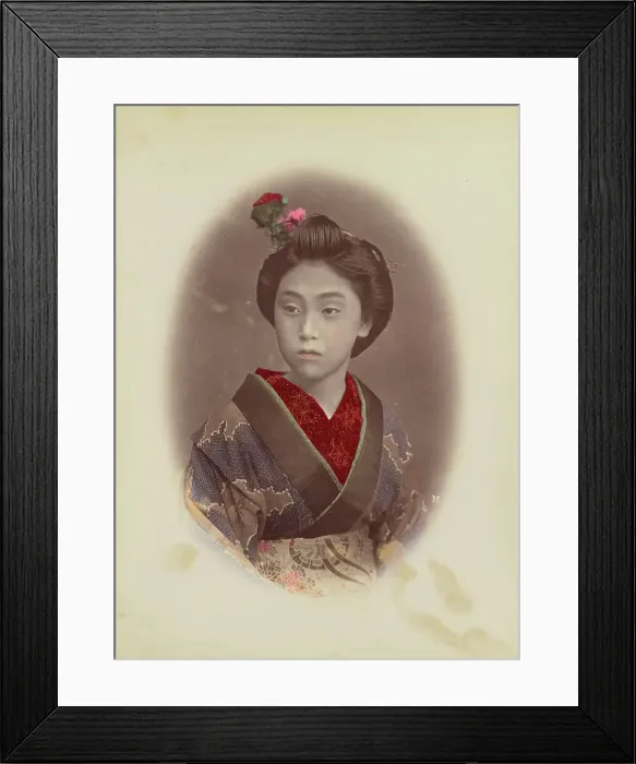 Framed Print : Portrait of a Girl, 1870s-1890s. Creator: Baron Raimund von Stillfried Framed Print : Portrait of a Girl, 1870s-1890s. Creator: Baron Raimund von Stillfried