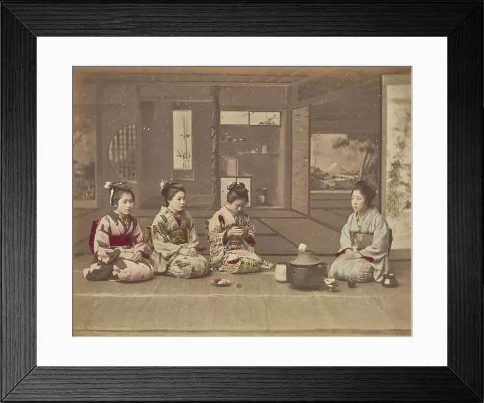 Framed Print : Japanese Tea Ceremonies, about 1875-1890s. Creator: Adolfo Farsari Framed Print : Japanese Tea Ceremonies, about 1875-1890s. Creator: Adolfo Farsari