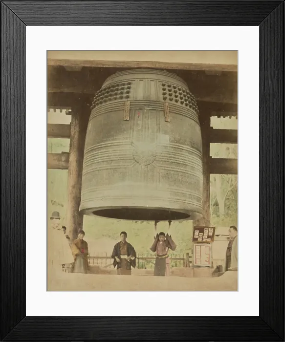 Framed Print : The great bell of Chion-in Temple, Kyoto, about 1880s-1890s. Creator: Kusakabe Kimbei Framed Print : The great bell of Chion-in Temple, Kyoto, about 1880s-1890s. Creator: Kusakabe Kimbei
