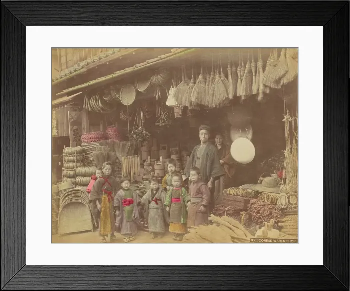 Framed Print : Coarse Wares Shop, 1870s-1890s. Creator: Kusakabe Kimbei Framed Print : Coarse Wares Shop, 1870s-1890s. Creator: Kusakabe Kimbei