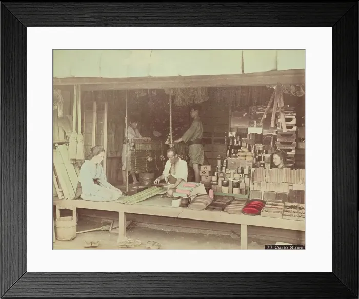 Framed Print : Curio Store, 1870s-1890s. Creator: Kusakabe Kimbei Framed Print : Curio Store, 1870s-1890s. Creator: Kusakabe Kimbei