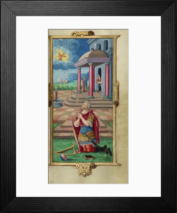 Framed Print : David in Prayer; Book of Hours, 1544. Creator: Unknown Framed Print : David in Prayer; Book of Hours, 1544. Creator: Unknown