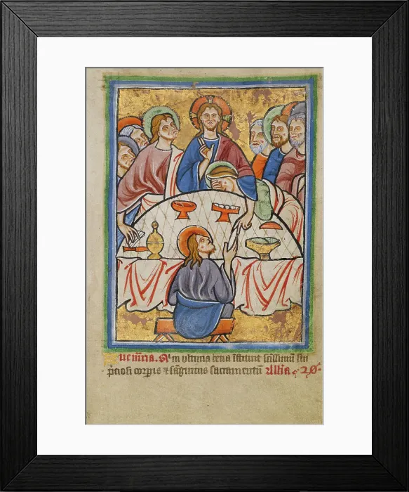 Framed Print : The Last Supper, about 1190-1200; text added about 1480-1490. Creator: Unknown Framed Print : The Last Supper, about 1190-1200; text added about 1480-1490. Creator: Unknown