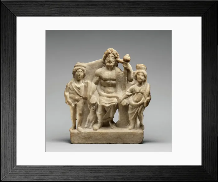 Framed Print : Votive Statuette of Zeus with Apollo and Tyche, about A.D. 200. Creator: Unknown Framed Print : Votive Statuette of Zeus with Apollo and Tyche, about A.D. 200. Creator: Unknown
