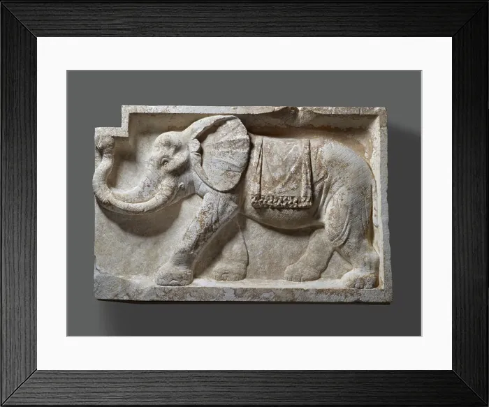 Framed Print : Pair of Architectural Reliefs with Elephants, A.D. 80-100. Creator: Unknown Framed Print : Pair of Architectural Reliefs with Elephants, A.D. 80-100. Creator: Unknown