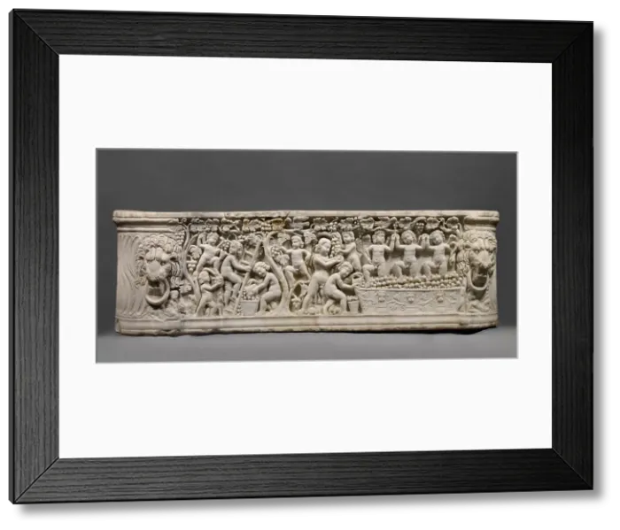 Framed Print : Sarcophagus representing a Dionysiac Vintage Festival, A.D. 290-300. Creator: Unknown Framed Print : Sarcophagus representing a Dionysiac Vintage Festival, A.D. 290-300. Creator: Unknown