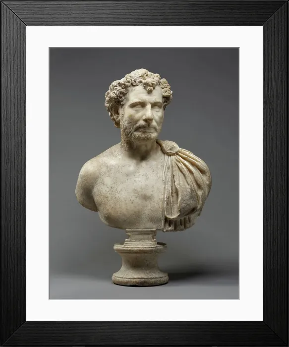 Framed Print : Portrait Bust of a Man, A.D. 140-160. Creator: Unknown Framed Print : Portrait Bust of a Man, A.D. 140-160. Creator: Unknown