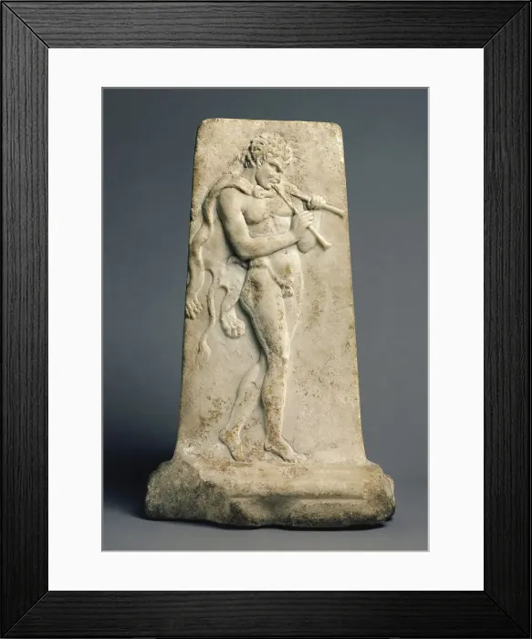 Framed Print : Furniture Support with Satyr Playing Pipes, 80 B.C.-A.D. 125. Creator: Unknown Framed Print : Furniture Support with Satyr Playing Pipes, 80 B.C.-A.D. 125. Creator: Unknown