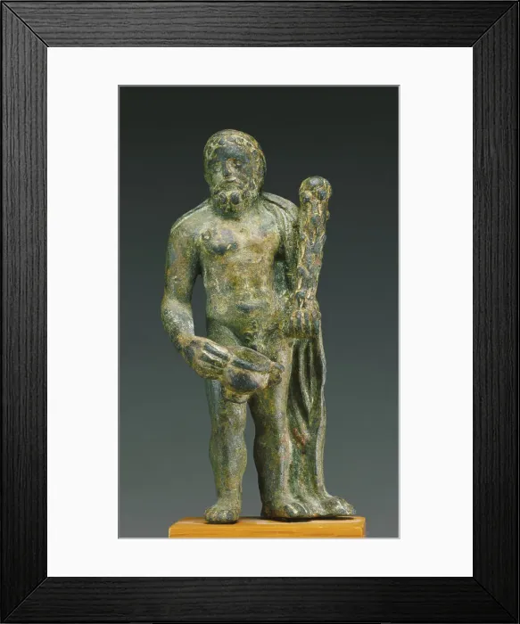 Framed Print : Statuette of Herakles Holding a Kantharos, 2nd-3rd century A.D. Creator: Unknown Framed Print : Statuette of Herakles Holding a Kantharos, 2nd-3rd century A.D. Creator: Unknown