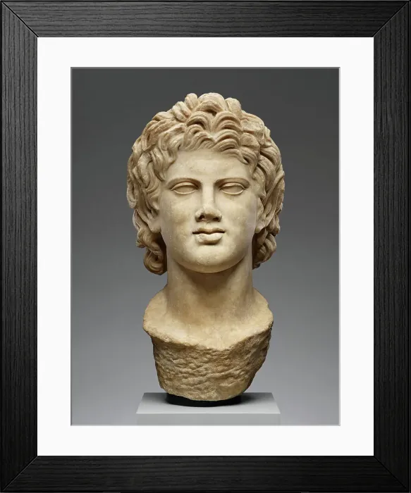 Framed Print : Head of a Satyr (Resting Satyr type), A.D. 130-180. Creator: Unknown Framed Print : Head of a Satyr (Resting Satyr type), A.D. 130-180. Creator: Unknown