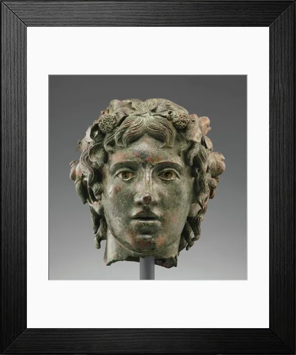 Framed Print : Head from the Statue of the Young Bacchus, first half of 1st century A.D. Creator: Unknown Framed Print : Head from the Statue of the Young Bacchus, first half of 1st century A.D. Creator: Unknown