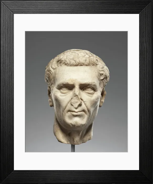 Framed Print : Portrait Head of Nerva, A.D. 96-98. Creator: Unknown