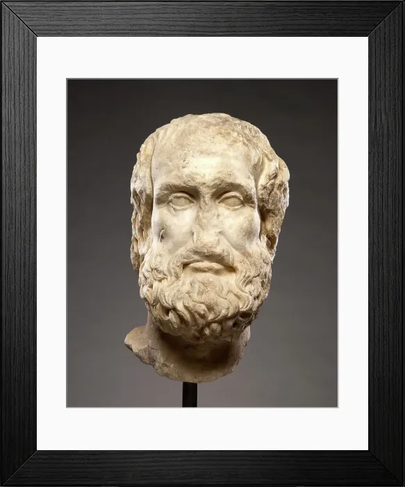Framed Print : Portrait Head of Euripides, 2nd century A.D. Creator: Unknown Framed Print : Portrait Head of Euripides, 2nd century A.D. Creator: Unknown