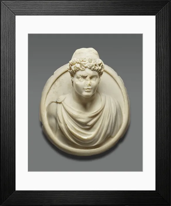 Framed Print : Medallion with the Bust of a Young Man, A.D. 300-400. Creator: Unknown Framed Print : Medallion with the Bust of a Young Man, A.D. 300-400. Creator: Unknown