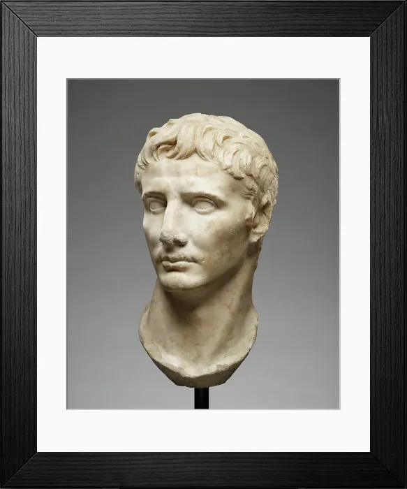 Framed Print : Portrait Head of Augustus, 25-1 B.C. Creator: Unknown Framed Print : Portrait Head of Augustus, 25-1 B.C. Creator: Unknown