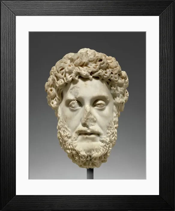Framed Print : Portrait Head of Commodus, A.D. 182-190. Creator: Unknown