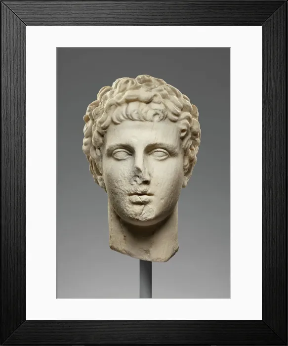 Framed Print : Head of a Youth, 1st century B.C.-1st century A.D. Creator: Unknown Framed Print : Head of a Youth, 1st century B.C.-1st century A.D. Creator: Unknown