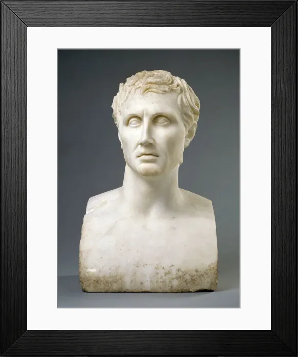 Framed Print : Herm of Menander, A.D. 1-100. Creator: Unknown Framed Print : Herm of Menander, A.D. 1-100. Creator: Unknown