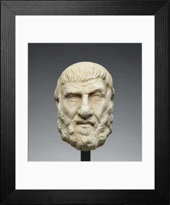 Framed Print : Head of a Greek Philosopher or Poet, 2nd century A.D. Creator: Unknown Framed Print : Head of a Greek Philosopher or Poet, 2nd century A.D. Creator: Unknown
